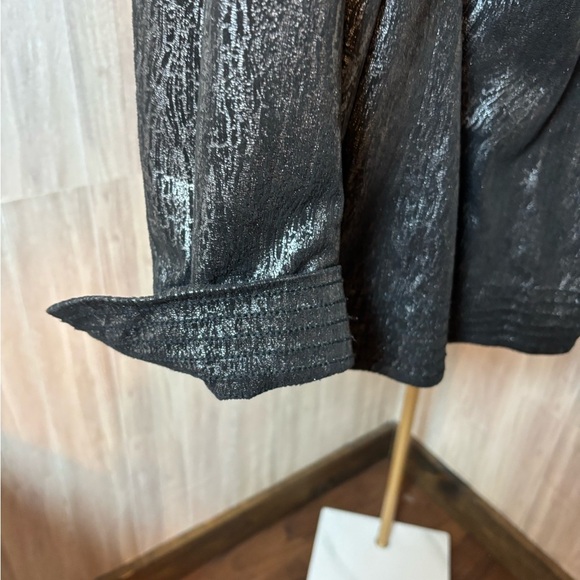 N.K.D. Chic Black Metallic Silver Plus Size Women's Blazer Jacket - Picture 6 of 6